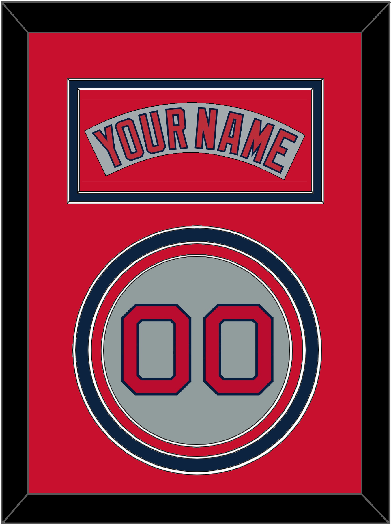Boston Nameplate & Number - Road Gray (1992-2008) - Premier Tier 3