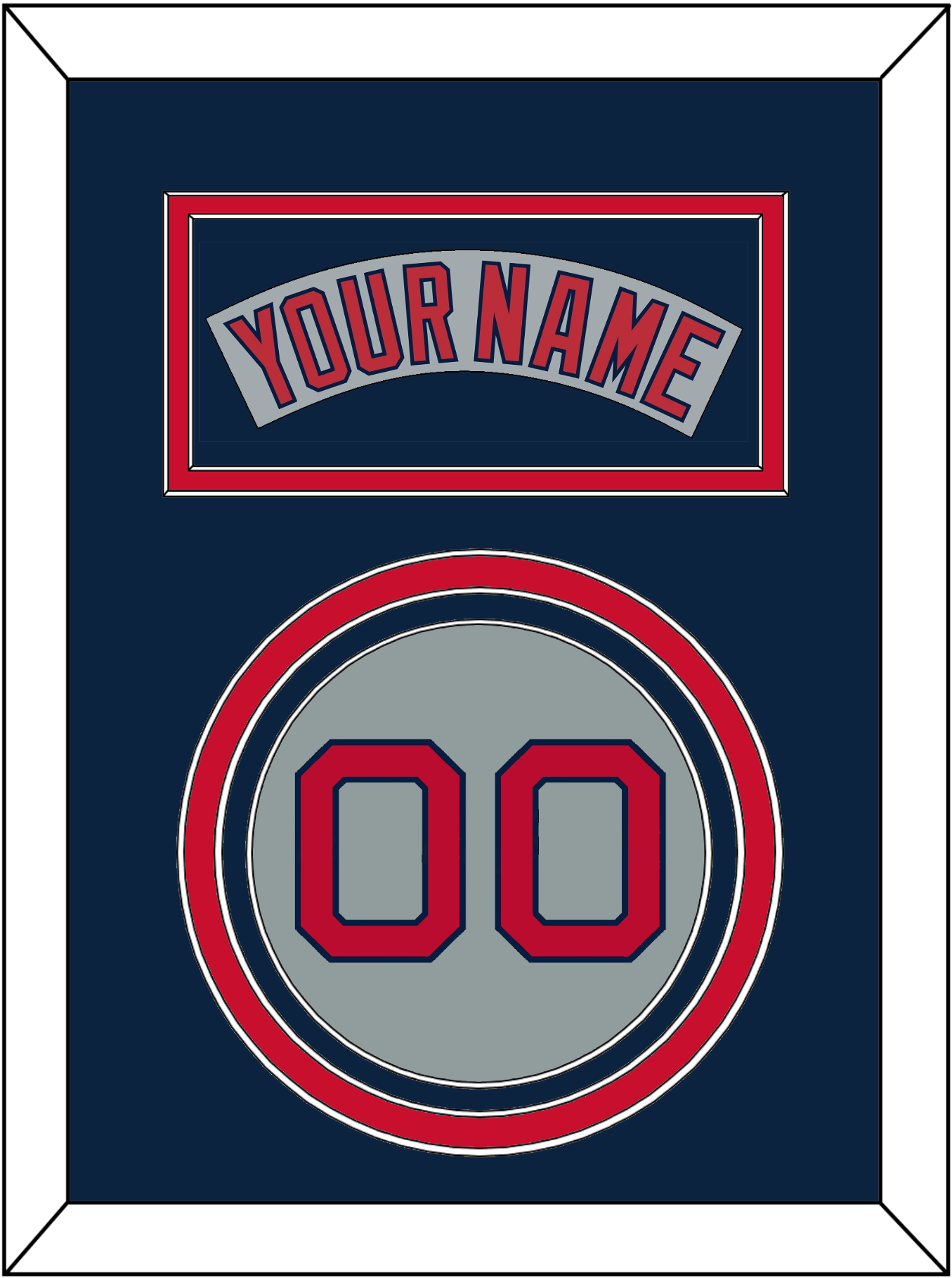 Boston Nameplate & Number - Road Gray (1992-2008) - Premier Tier 4