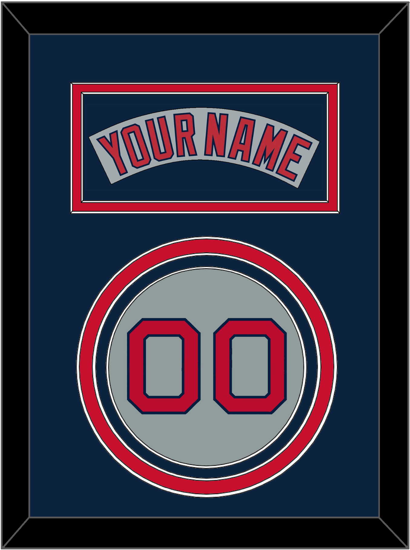Boston Nameplate & Number - Road Gray (1992-2008) - Premier Tier 4