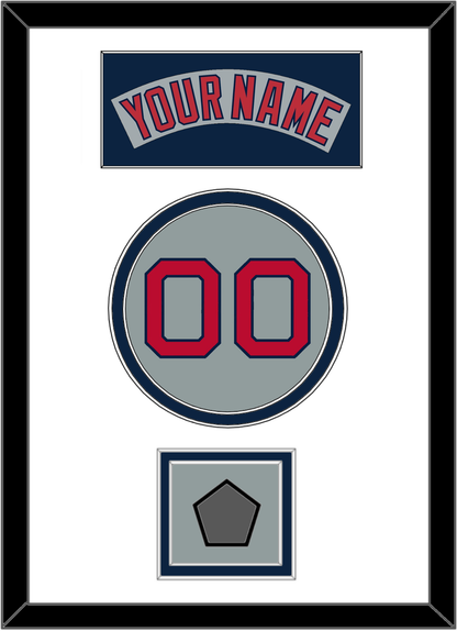 Boston Nameplate, Number & World Series Champions Patch - Road Gray (1992-2008) - Signature Tier 1