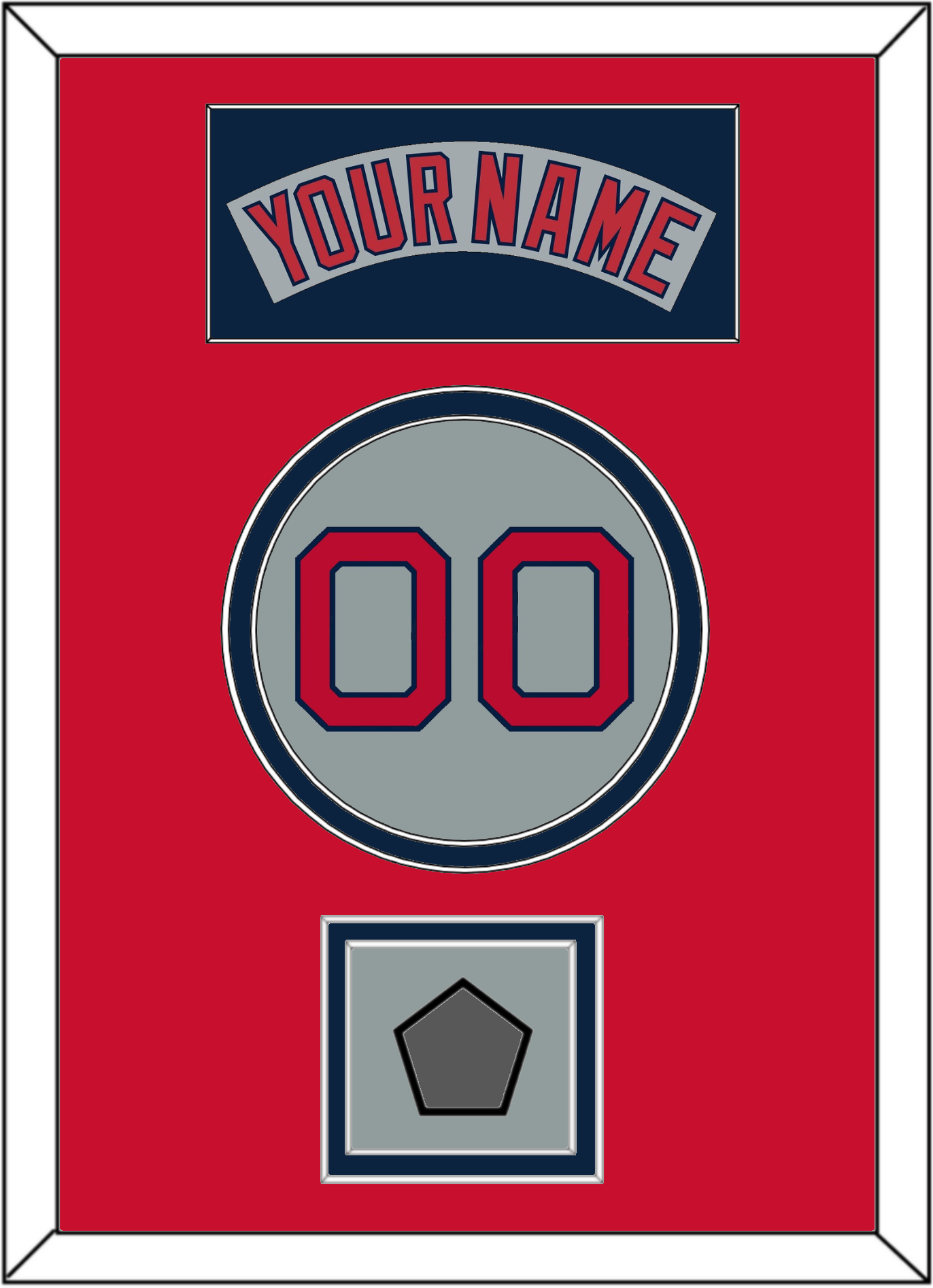 Boston Nameplate, Number & World Series Champions Patch - Road Gray (1992-2008) - Signature Tier 3