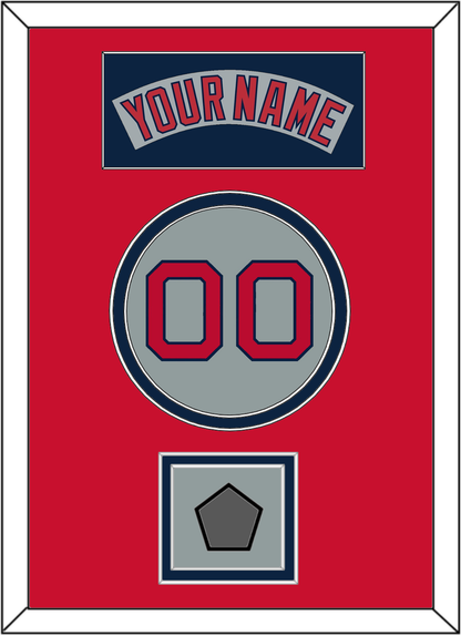 Boston Nameplate, Number & World Series Champions Patch - Road Gray (1992-2008) - Signature Tier 3