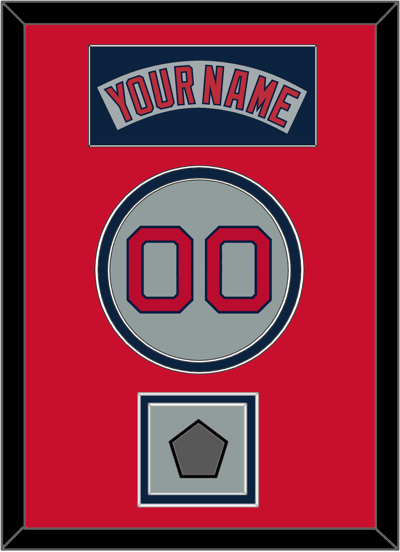 Boston Nameplate, Number & World Series Jersey Patch - Road Gray (1992-2008) - Signature Tier 3