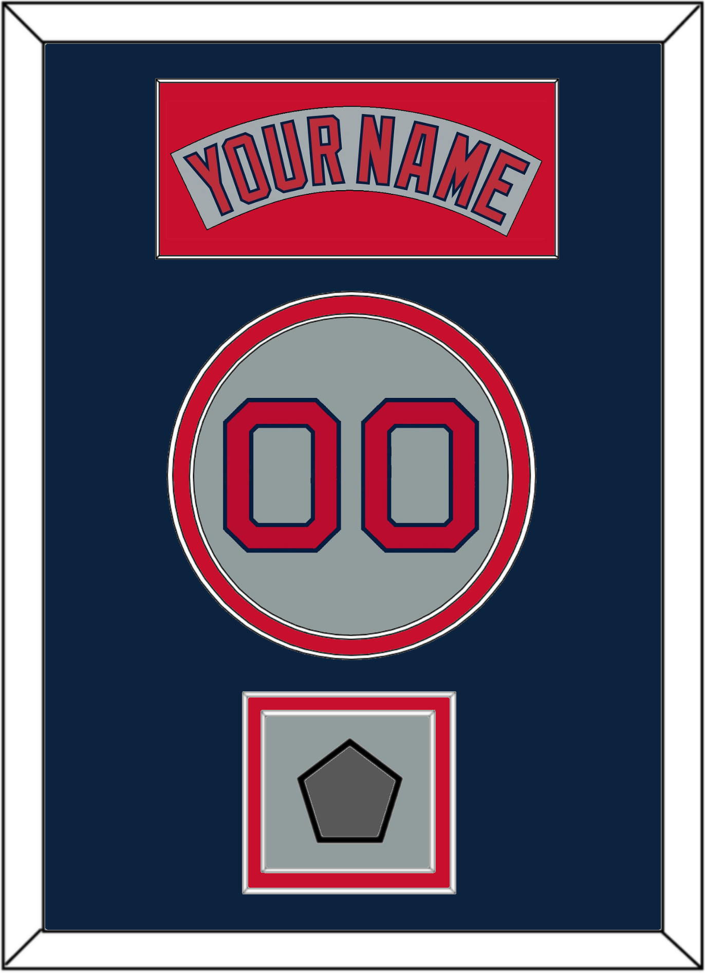 Boston Nameplate, Number & World Series Champions Patch - Road Gray (1992-2008) - Signature Tier 4