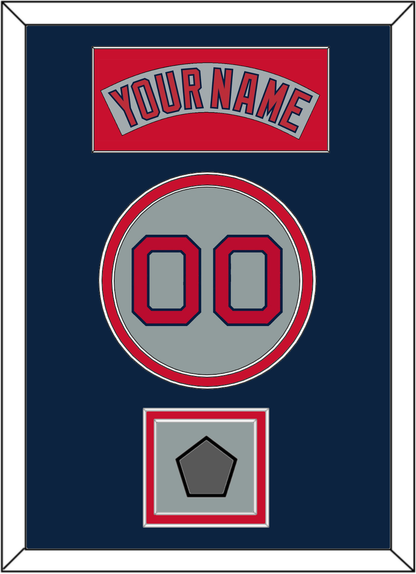 Boston Nameplate, Number & World Series Champions Patch - Road Gray (1992-2008) - Signature Tier 4