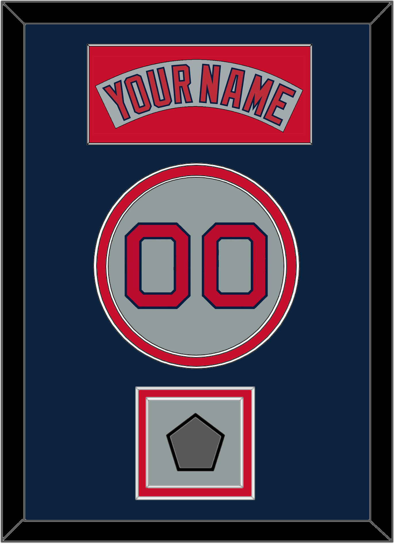 Boston Nameplate, Number & World Series Champions Patch - Road Gray (1992-2008) - Signature Tier 4