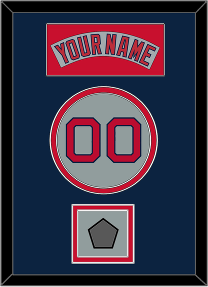 Boston Nameplate, Number & World Series Champions Patch - Road Gray (1992-2008) - Signature Tier 4