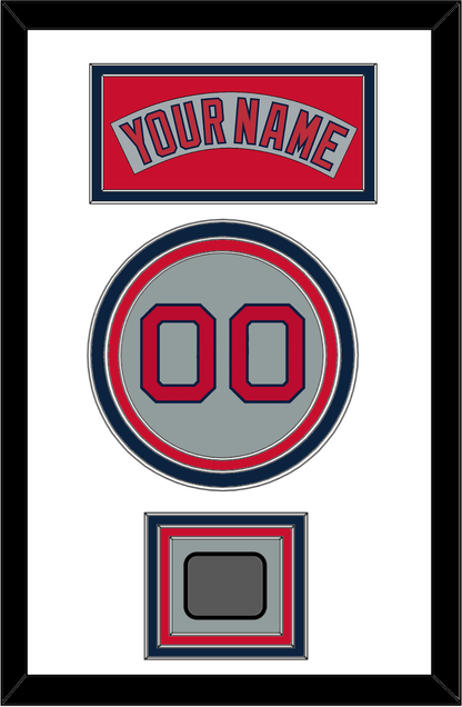 Boston Nameplate, Number & World Series Champions Patch - Road Gray (1992-2008) - Premier Tier 2