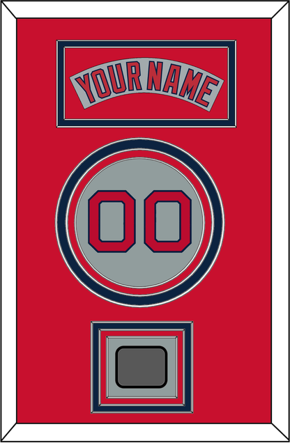 Boston Nameplate, Number & World Series Champions Patch - Road Gray (1992-2008) - Premier Tier 3