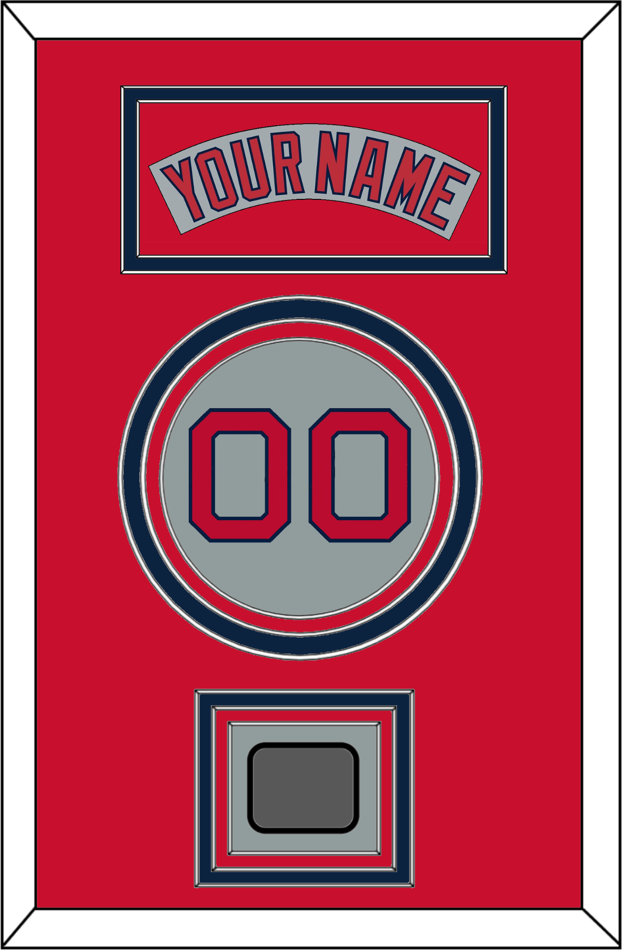 Boston Nameplate, Number & World Series Jersey Patch - Road Gray (1992-2008) - Premier Tier 3