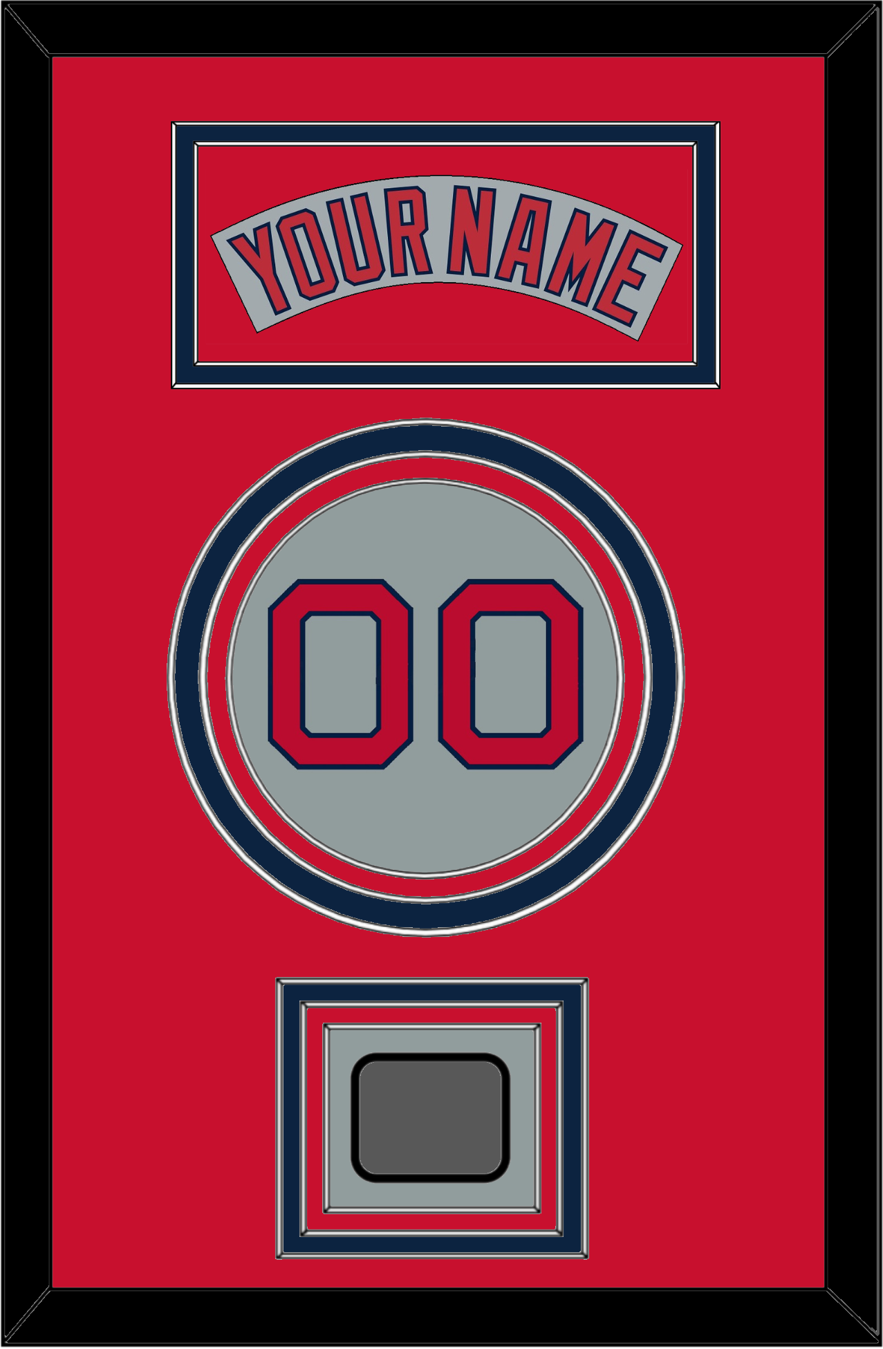 Boston Nameplate, Number & World Series Champions Patch - Road Gray (1992-2008) - Premier Tier 3