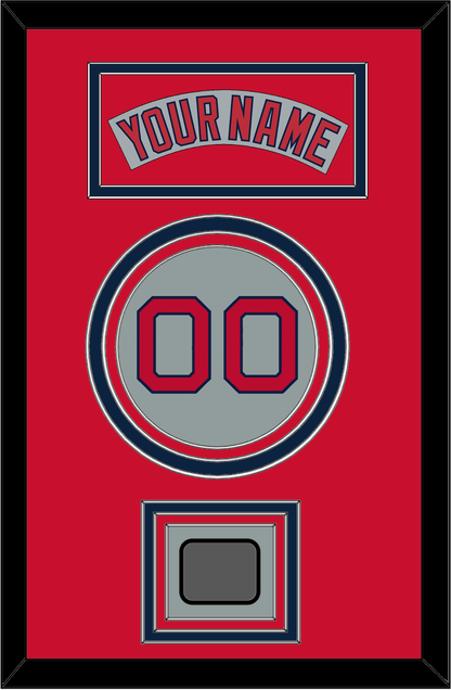 Boston Nameplate, Number & World Series Champions Patch - Road Gray (1992-2008) - Premier Tier 3