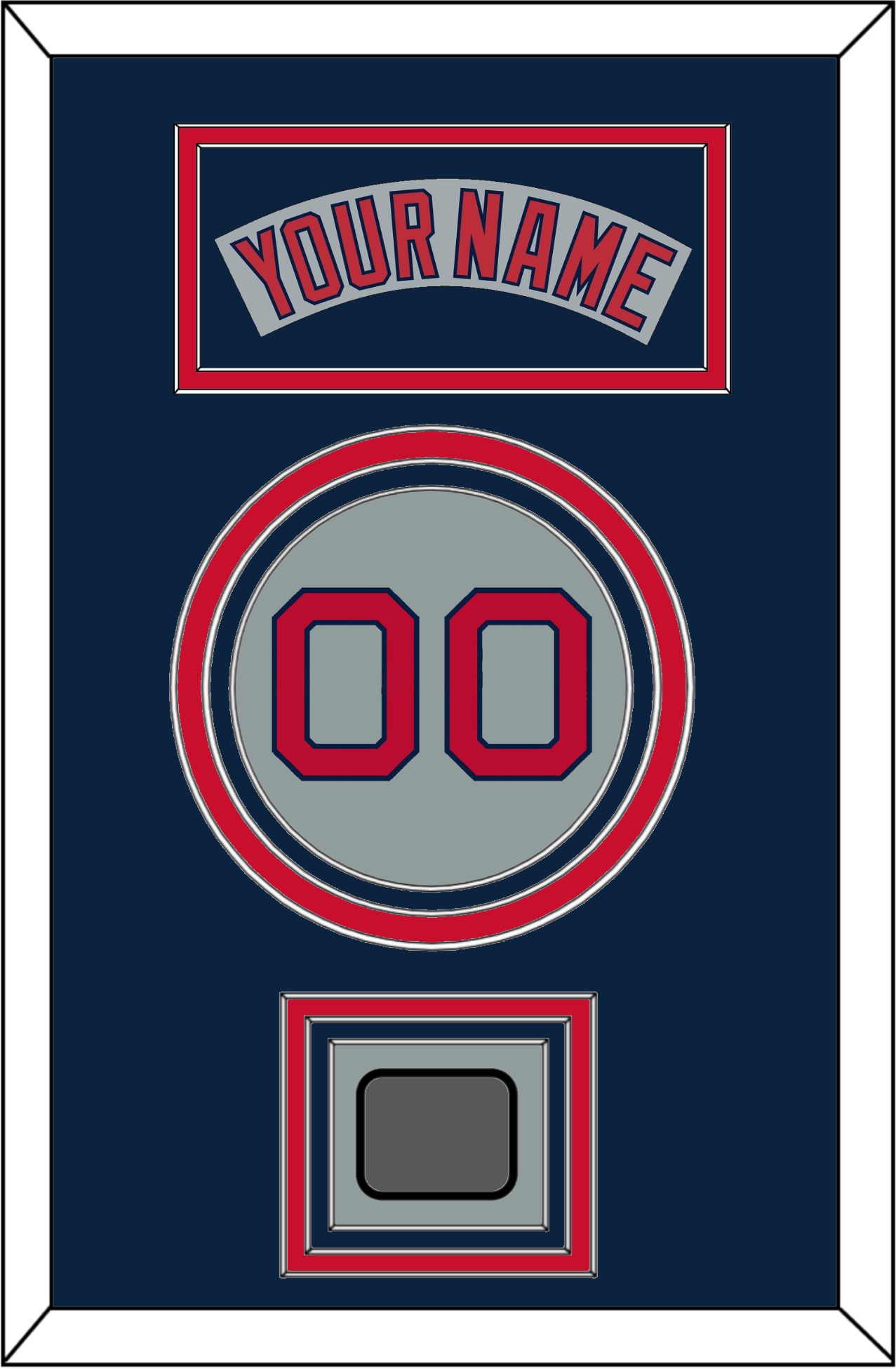 Boston Nameplate, Number & World Series Champions Patch - Road Gray (1992-2008) - Premier Tier 4