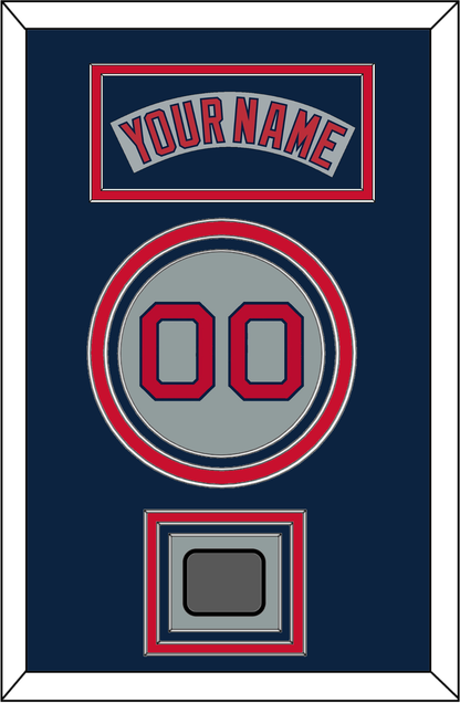Boston Nameplate, Number & World Series Champions Patch - Road Gray (1992-2008) - Premier Tier 4