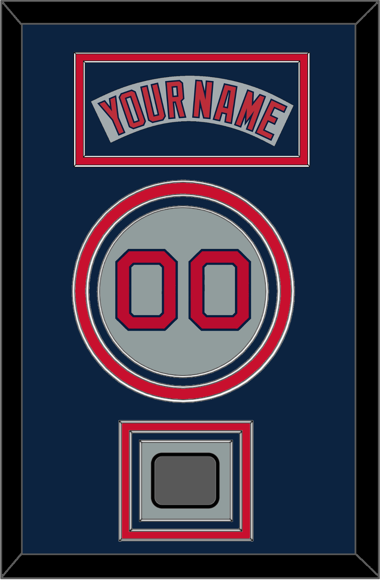 Boston Nameplate, Number & World Series Jersey Patch - Road Gray (1992-2008) - Premier Tier 4