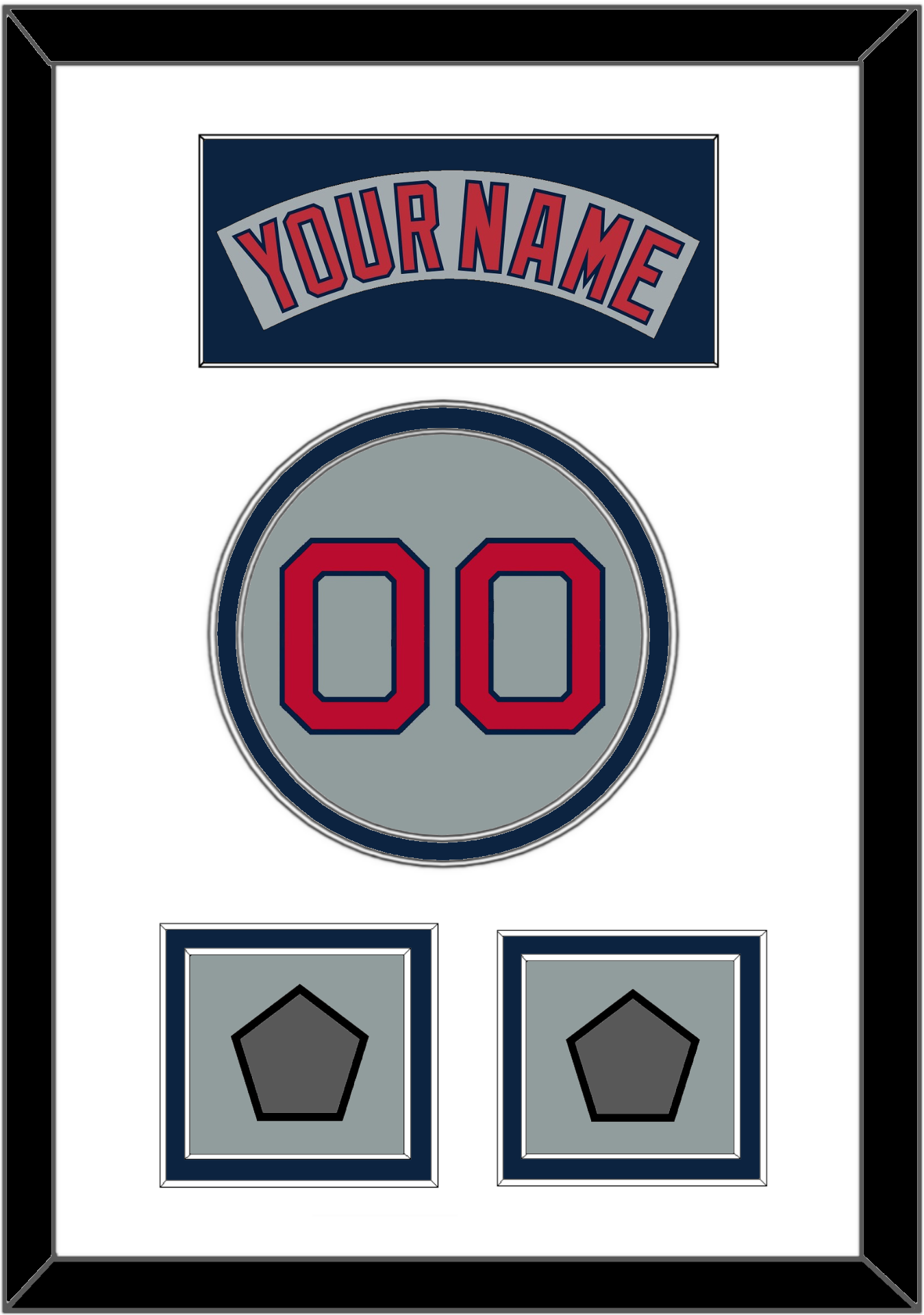 Boston Nameplate, Number & Two World Series Jersey Patches - Road Gray (1992-2008) - Signature Tier 1