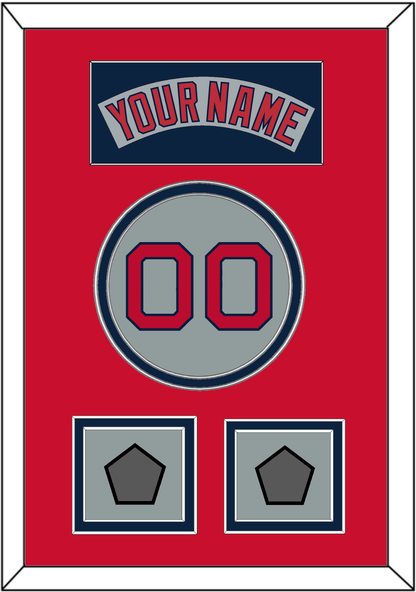 Boston Nameplate, Number & Two World Series Jersey Patches - Road Gray (1992-2008) - Signature Tier 3