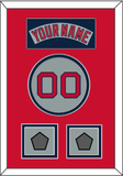 Boston Nameplate, Number & Two World Series Jersey Patches - Road Gray (1992-2008) - Double Mat 3