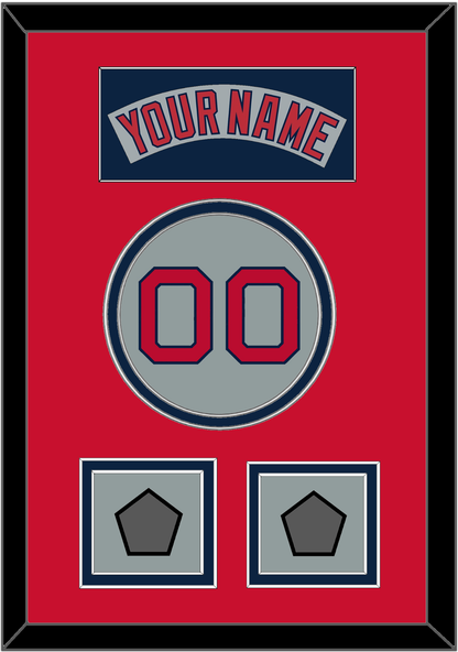 Boston Nameplate, Number & Two World Series Jersey Patches - Road Gray (1992-2008) - Signature Tier 3