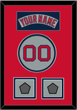 Boston Nameplate, Number & Two World Series Jersey Patches - Road Gray (1992-2008) - Double Mat 3