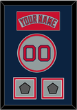 Boston Nameplate, Number & Two World Series Jersey Patches - Road Gray (1992-2008) - Double Mat 4