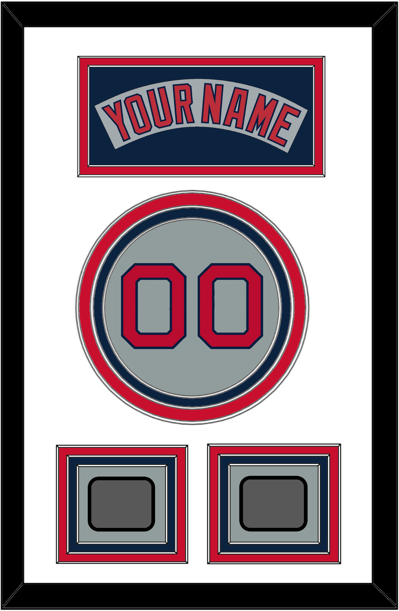 Boston Nameplate, Number & Two World Series Jersey Patches - Road Gray (1992-2008) - Premier Tier 1