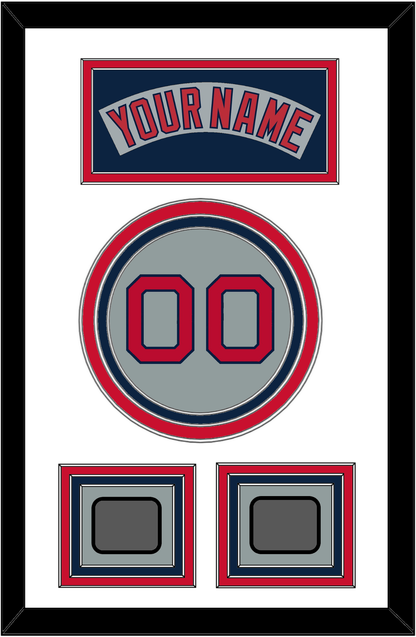 Boston Nameplate, Number & Two World Series Jersey Patches - Road Gray (1992-2008) - Premier Tier 1