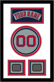 Boston Nameplate, Number & Two World Series Jersey Patches - Road Gray (1992-2008) - Triple Mat 1