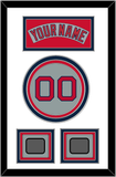 Boston Nameplate, Number & Two World Series Jersey Patches - Road Gray (1992-2008) - Triple Mat 2