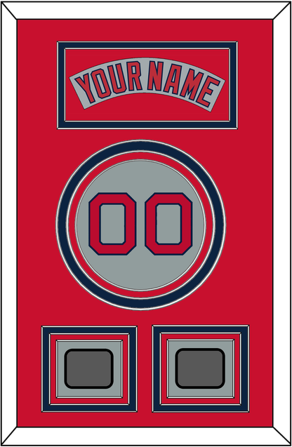 Boston Nameplate, Number & Two World Series Champions Patches - Road Gray (1992-2008) - Premier Tier 3