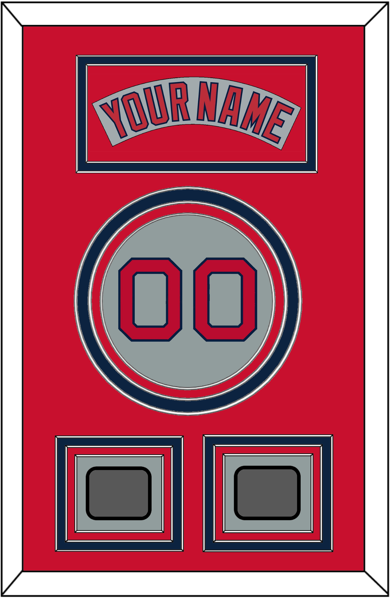 Boston Nameplate, Number & Two World Series Jersey Patches - Road Gray (1992-2008) - Premier Tier 3