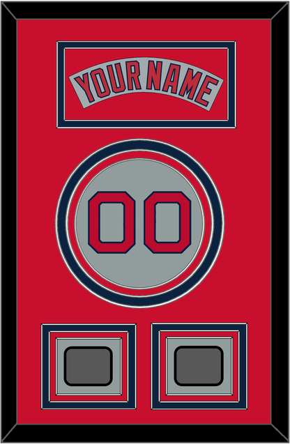 Boston Nameplate, Number & Two World Series Champions Patches - Road Gray (1992-2008) - Premier Tier 3
