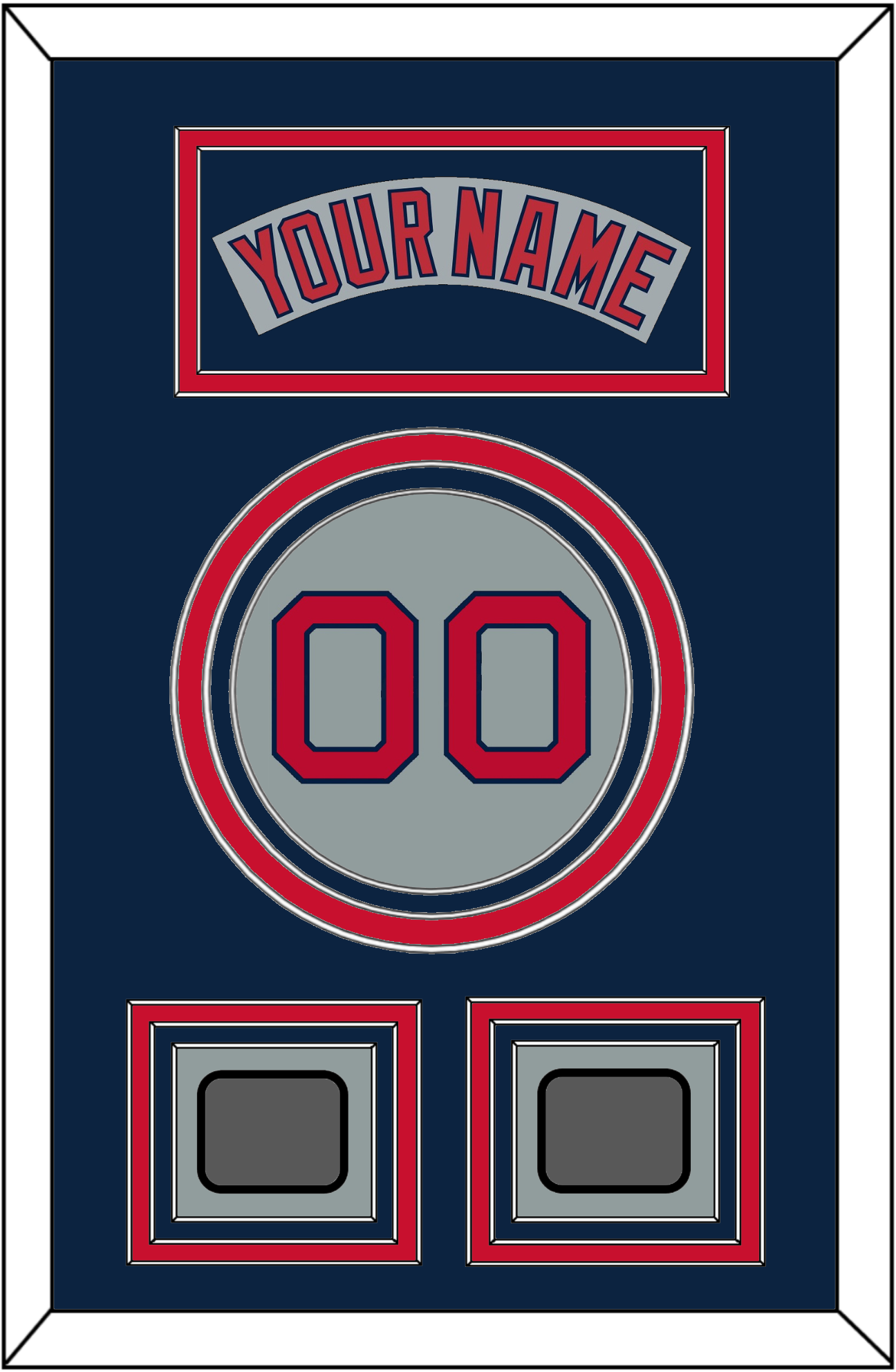 Boston Nameplate, Number & Two World Series Jersey Patches - Road Gray (1992-2008) - Premier Tier 4