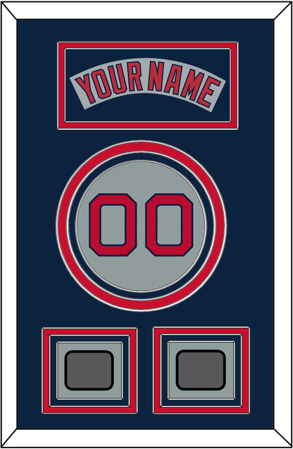 Boston Nameplate, Number & Two World Series Jersey Patches - Road Gray (1992-2008) - Premier Tier 4