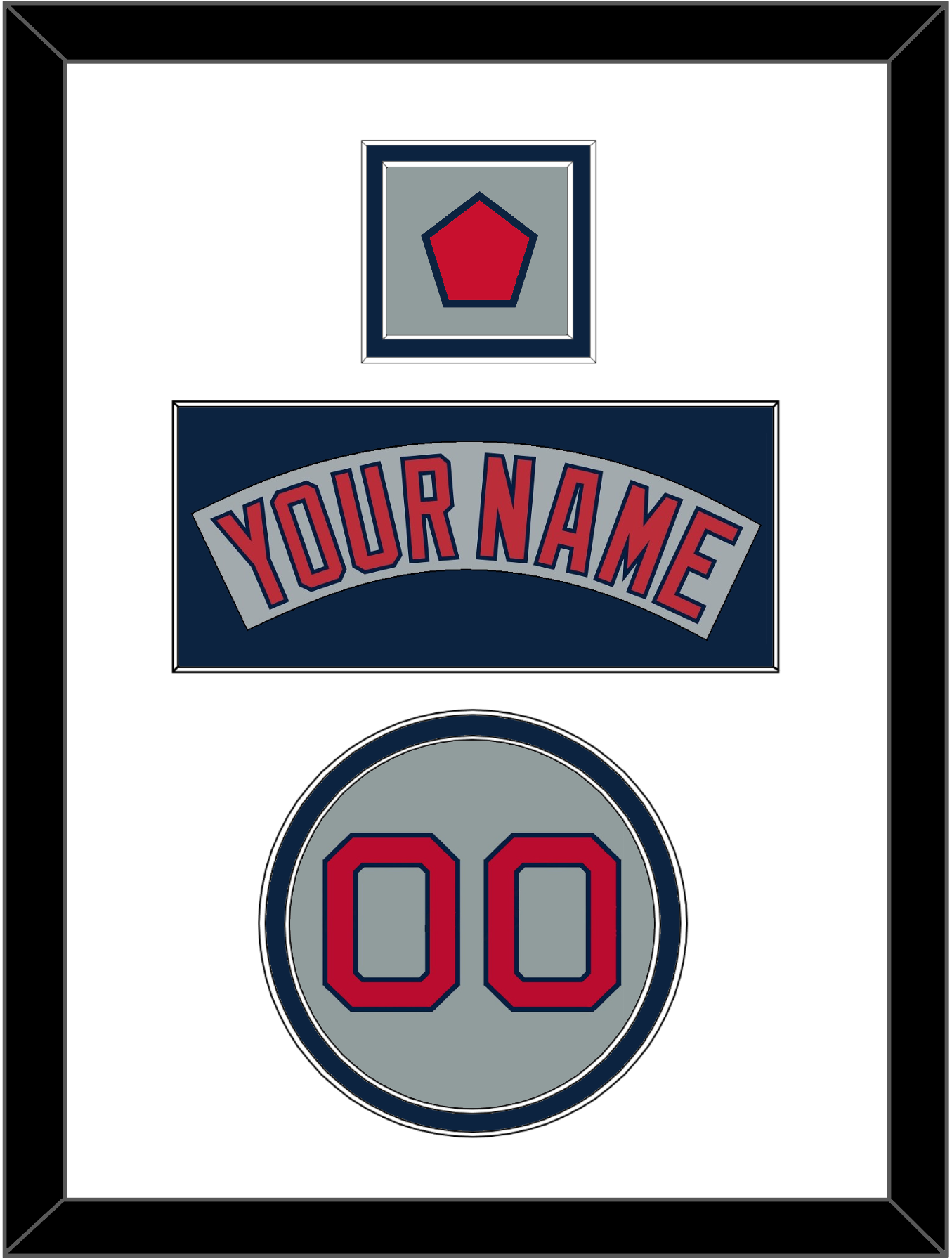 Boston Nameplate, Number & Logo Patch - Road Gray (1992-2008) - Signature Tier 1