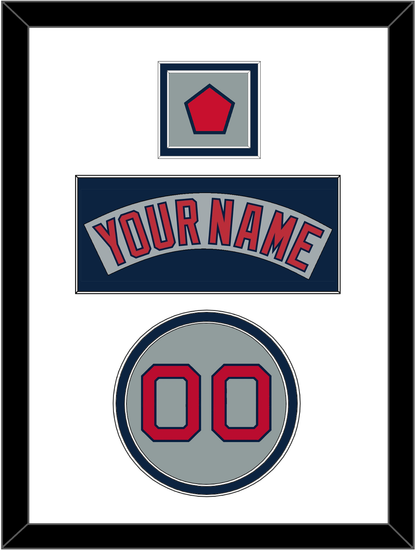 Boston Nameplate, Number & Logo Patch - Road Gray (1992-2008) - Signature Tier 1