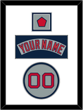 Boston Nameplate, Number & Logo Patch - Road Gray (1992-2008) - Double Mat 1