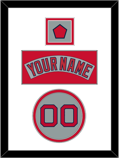 Boston Nameplate, Number & Logo Patch - Road Gray (1992-2008) - Signature Tier 2