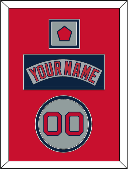 Boston Nameplate, Number & Logo Patch - Road Gray (1992-2008) - Signature Tier 3