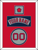 Boston Nameplate, Number & Logo Patch - Road Gray (1992-2008) - Double Mat 3