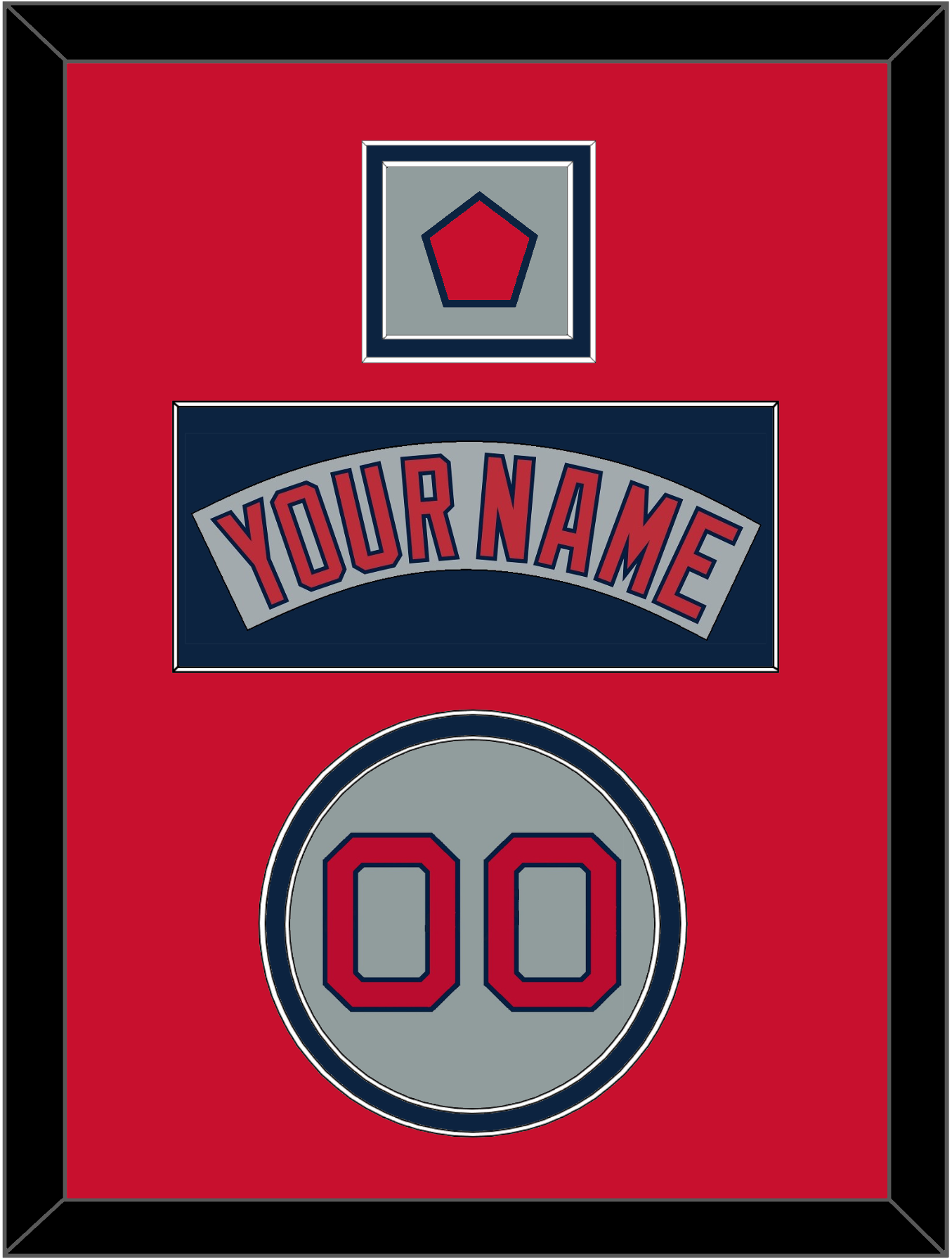 Boston Nameplate, Number & Logo Patch - Road Gray (1992-2008) - Signature Tier 3