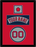 Boston Nameplate, Number & Logo Patch - Road Gray (1992-2008) - Double Mat 3