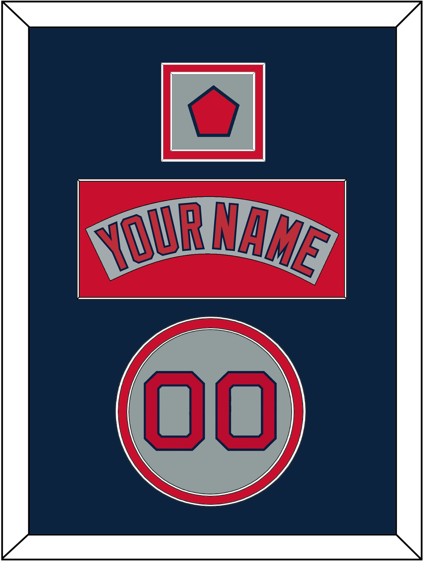 Boston Nameplate, Number & Logo Patch - Road Gray (1992-2008) - Signature Tier 4