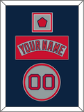 Boston Nameplate, Number & Logo Patch - Road Gray (1992-2008) - Double Mat 4