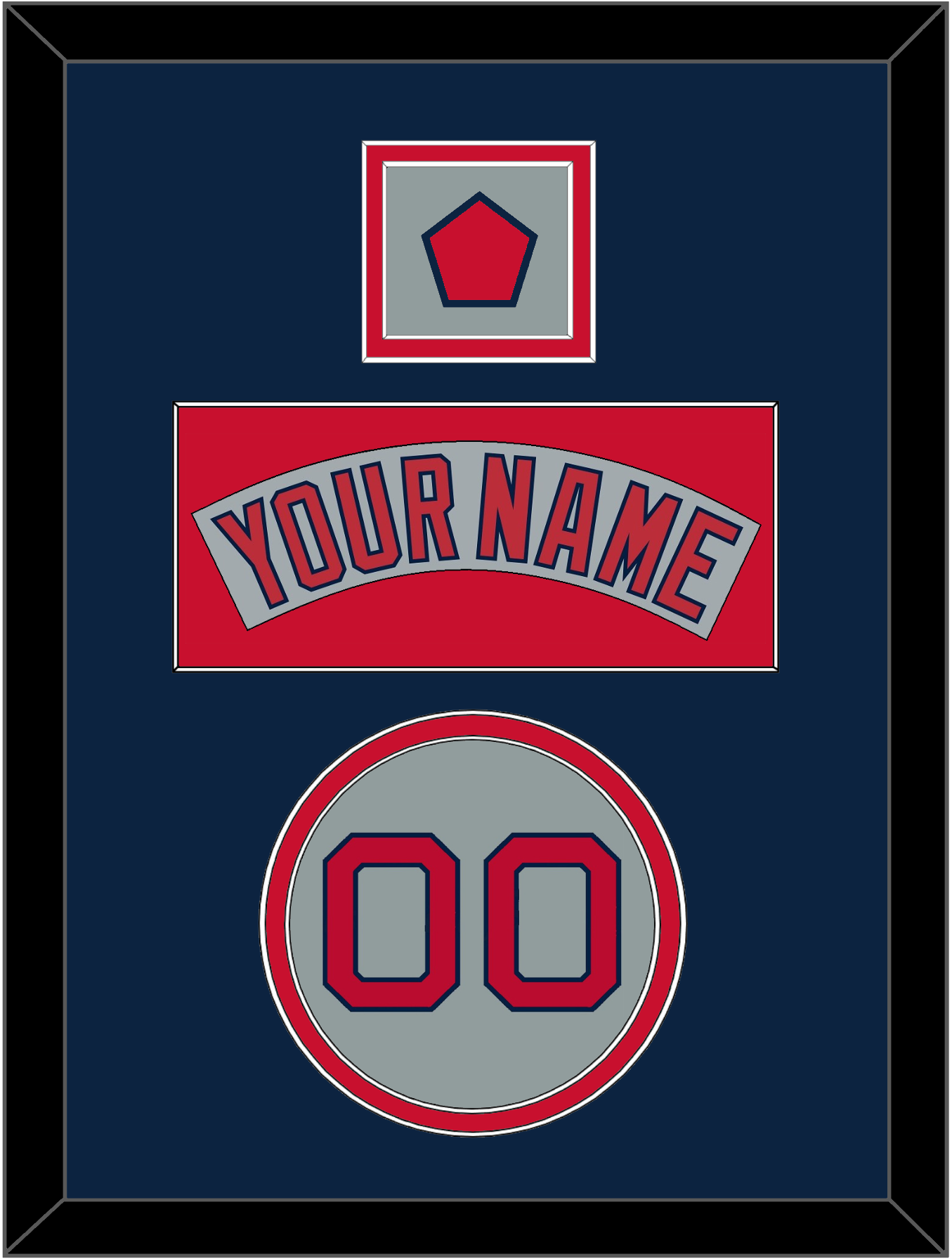 Boston Nameplate, Number & Logo Patch - Road Gray (1992-2008) - Signature Tier 4