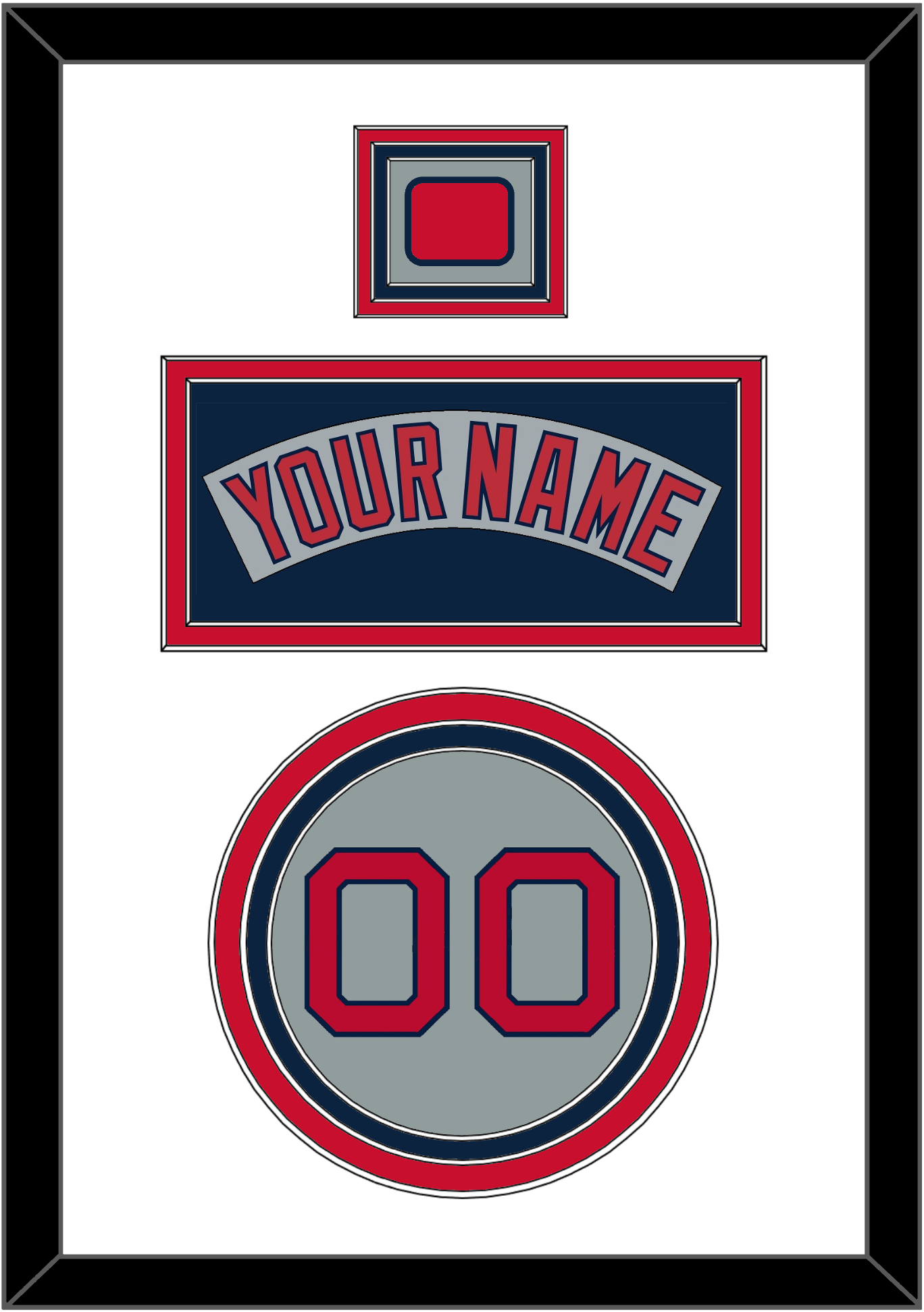 Boston Nameplate, Number & Logo Patch - Road Gray (1992-2008) - Premier Tier 1