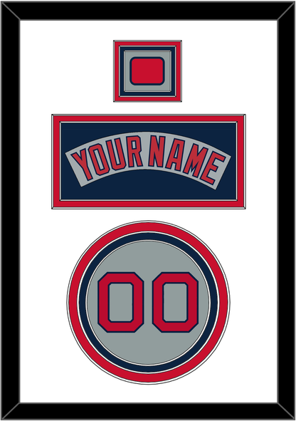 Boston Nameplate, Number & Logo Patch - Road Gray (1992-2008) - Premier Tier 1
