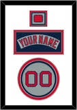 Boston Nameplate, Number & Logo Patch - Road Gray (1992-2008) - Triple Mat 1