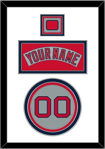 Boston Nameplate, Number & Logo Patch - Road Gray (1992-2008) - Premier Tier 2