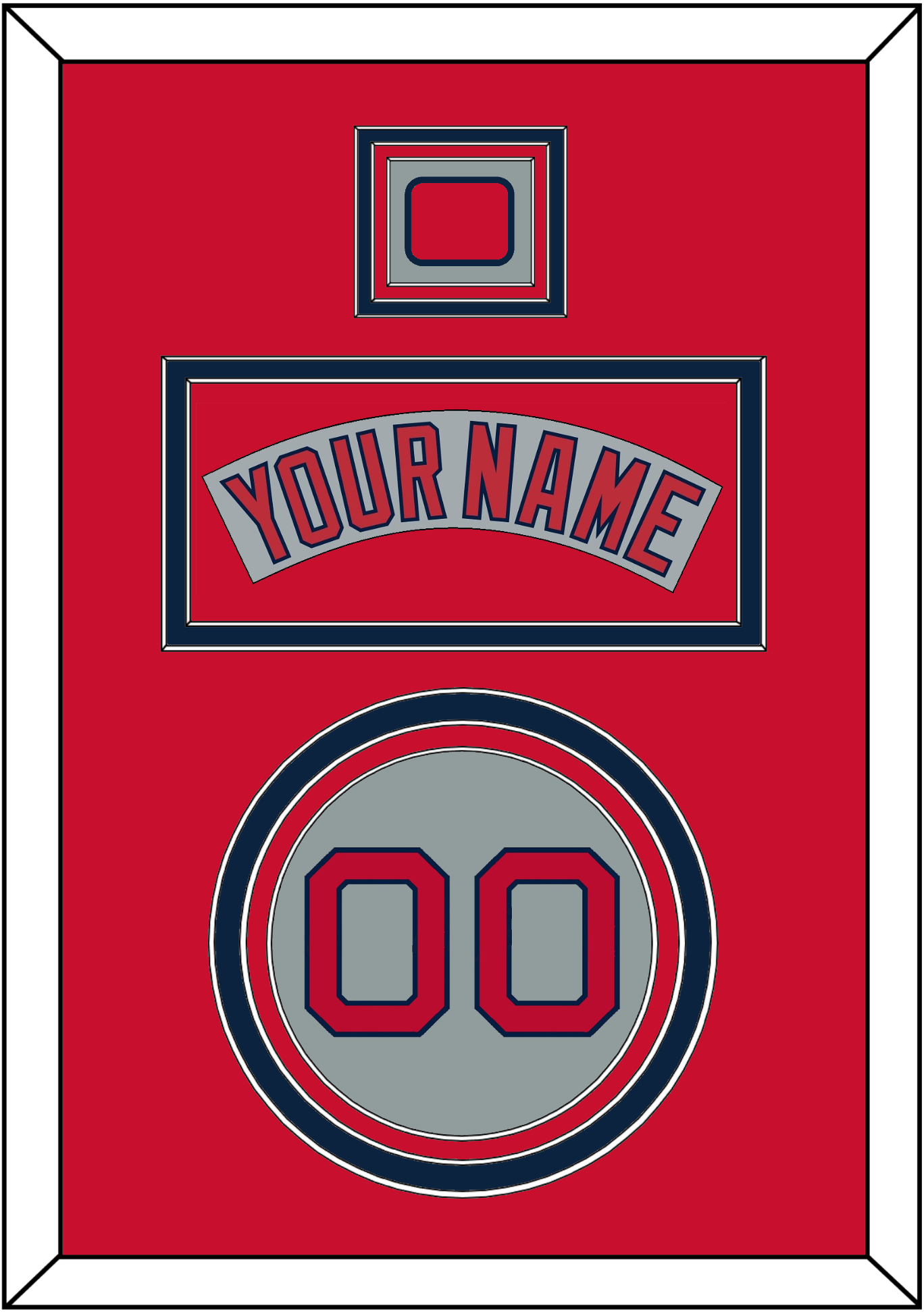 Boston Nameplate, Number & Logo Patch - Road Gray (1992-2008) - Premier Tier 3